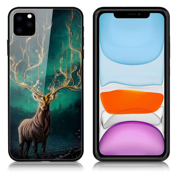 Fantasy iPhone 11 deksel - Tree Deer Green