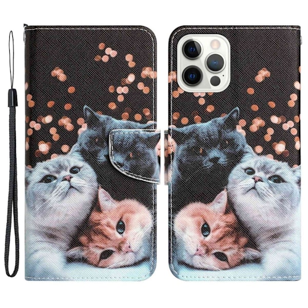 Wonderland iPhone 14 Pro Max Flippetui - Katt Multicolor