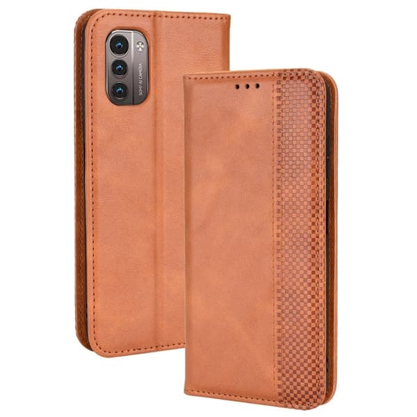 Alpha Nokia G11 / Nokia G21 flip etui i lær - Brun Brown