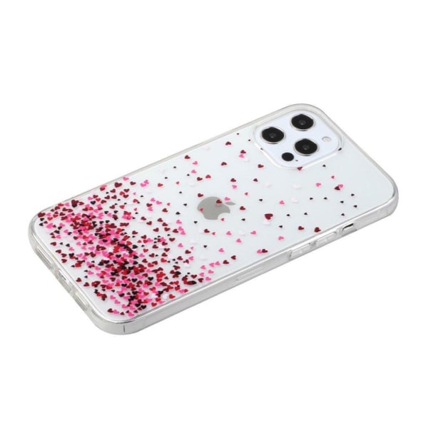 Mønstertryk i ny stil Fleksibelt etui iPhone 12 Pro/12 Cover - L Pink
