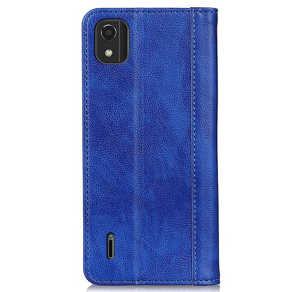 Ekte lærdeksel med magnetisk lukking for Nokia C2 2nd Edition - Blå Blue