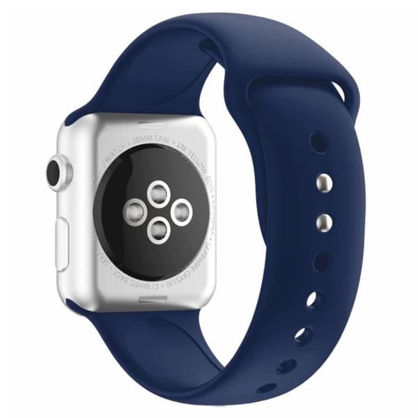 Apple Watch Series 4 40 mm klockarmband i silikon med dubbla stift - Midnattsblå Blå