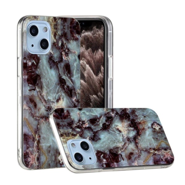 Marble design iPhone 13 cover - Grå Silver grey