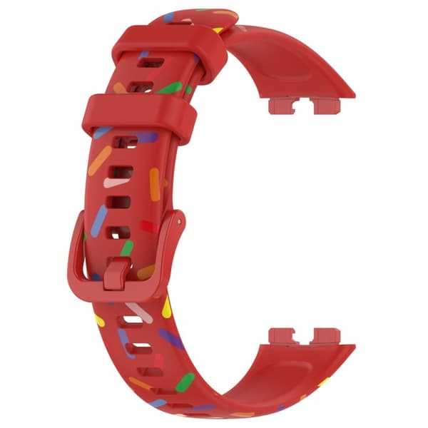 Huawei Band 8 silikone farverig plettet stil rem - Rød Red