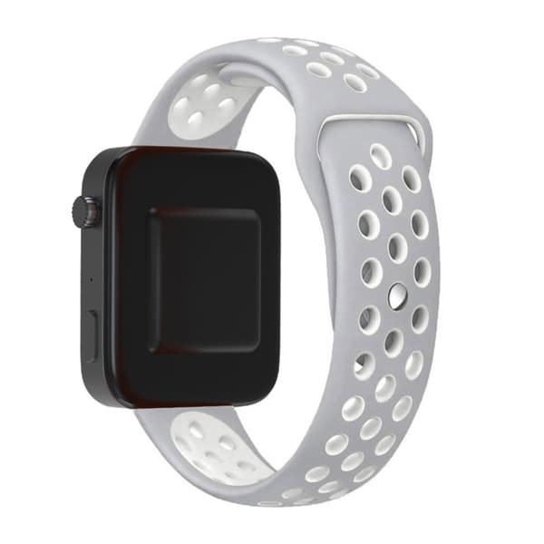 Xiaomi Mi Watch klockarmband i silikon med dubbla färger - Grå / Vit Silvergrå