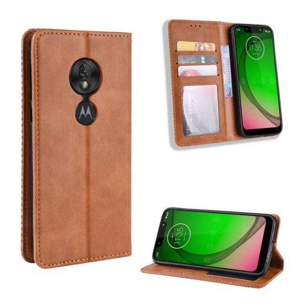 Motorola Moto G7 Play vintage leather case - Brown Brown