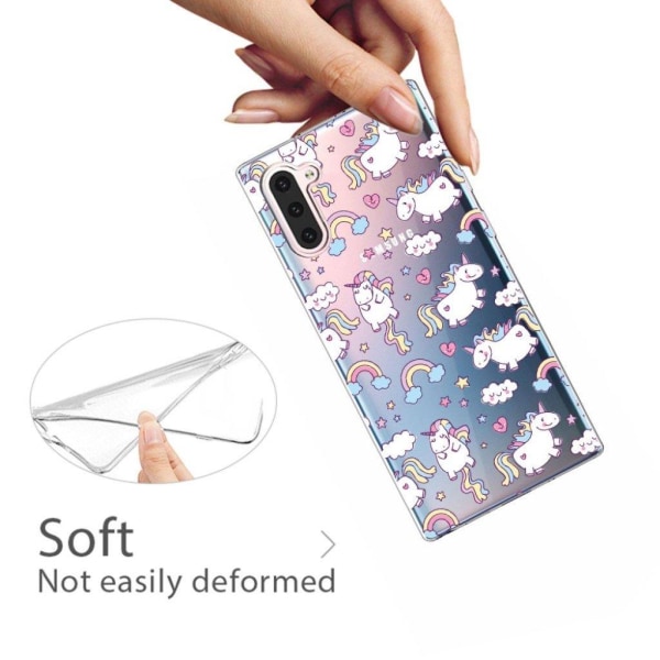Deco Samsung Galaxy Note 10 kuoret - Yksisarvinen ja sateenkaari Multicolor