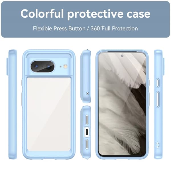 Google Pixel 8 smart akryl cover - Blå Blue