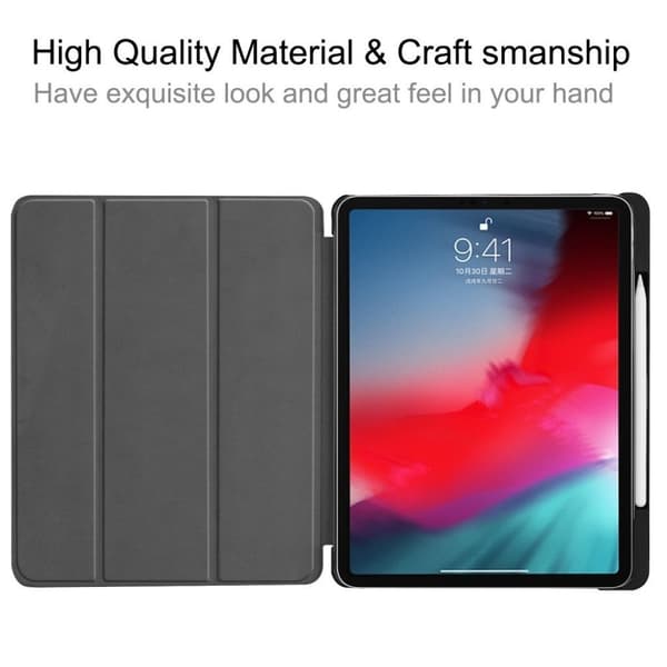iPad Pro 11" (2018) tre-folds smart læder etui - Grå Silver grey