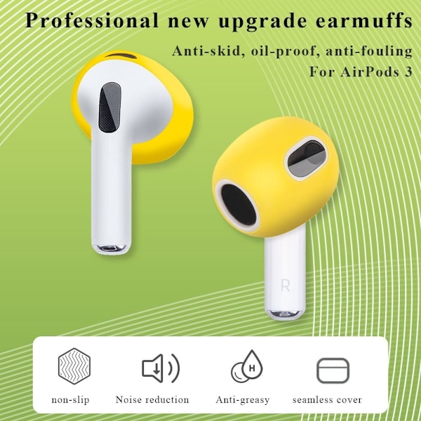 1 par AirPods 3 silikonskydd - Transparent Vit Vit