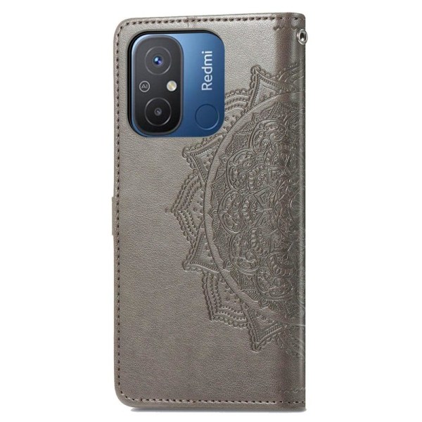 Mandala Xiaomi Redmi 12C / 11a Flip Fodral - Grå Silvergrå