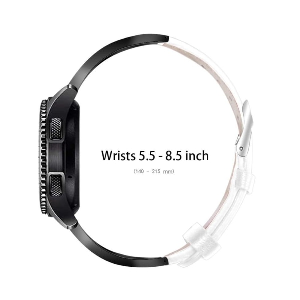 Amazfit GTR 47mm / Pace rhinestone decor + urrem i ægte læder - Hvid White