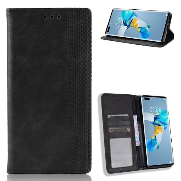 Bofink Vintage Huawei Mate 40 Pro læder etui - sort Black