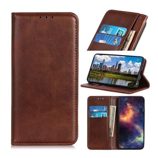 Huawei P30 Lite split læderetui - Kaffe Brown