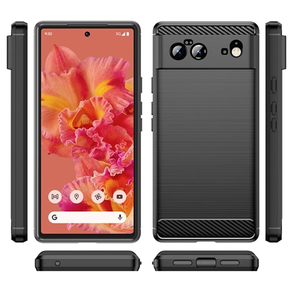 Carbon Flex Etui Google Pixel 6 - Sort Black