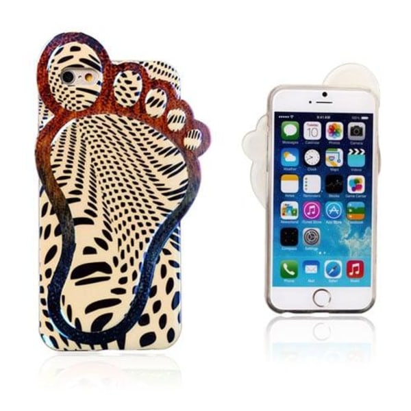 3D Foot (Svarta Mönster) iPhone 6 Skal multifärg