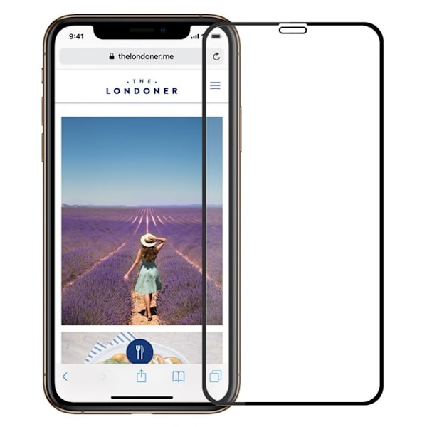 MOFI iPhone Xr arc edge anti-burst skærmbeskytter i hærdet glas - Sort Black