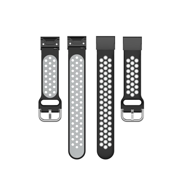 Garminin kellon kaksivärinen kellonauha - Musta / Harmaa Black