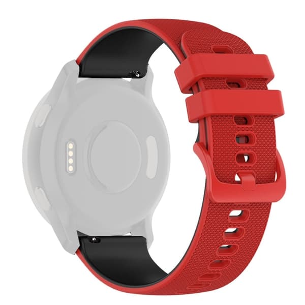 20 mm klockarmband i silikon för Garmin-klocka - Röd / Svart Röd