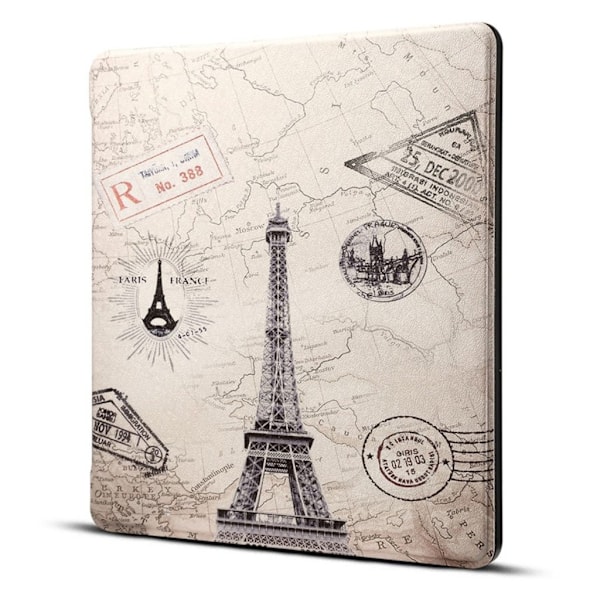 Amazon Kindle Oasis (2019) tyylikäs kuvio nahkainen flip case - Eiffel-Torni Multicolor