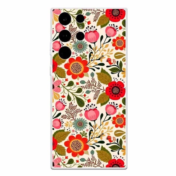 Deco Samsung Galaxy S23 Ultra Etui - Farverig Blomster Multicolor