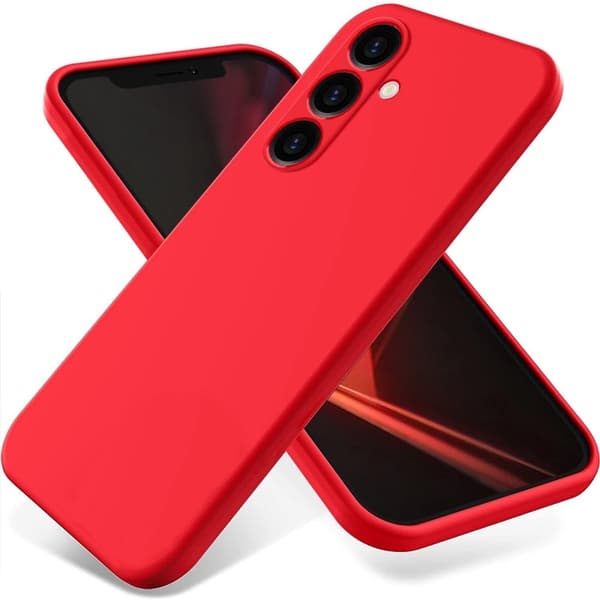 Matt Samsung Galaxy A25 skal av flytande silikon - Röd Röd