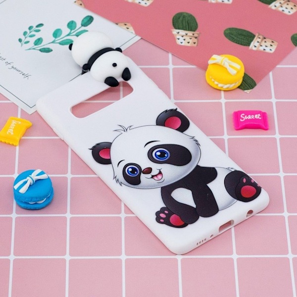 Samsung Galaxy S10 Plus fodral med 3D docka och mönster - Bedårande Panda multifärg