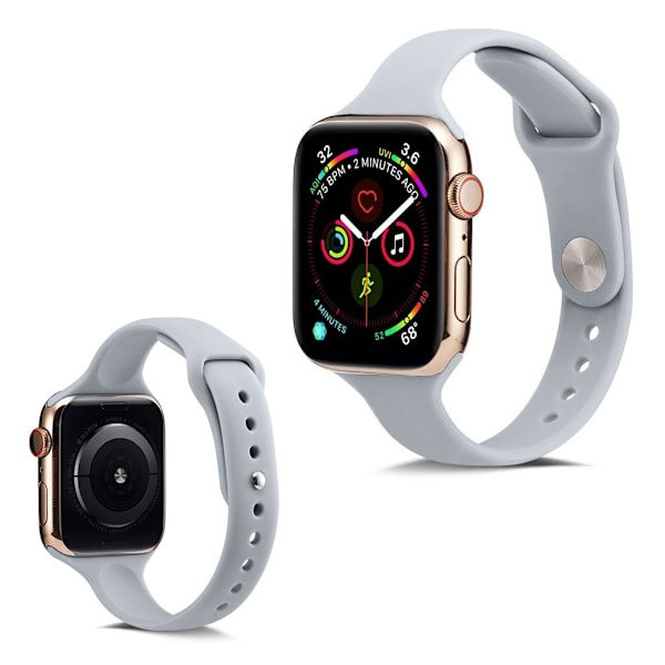 Apple Watch Series 5 40mm simpel silikone Urrem - Grå Silver grey