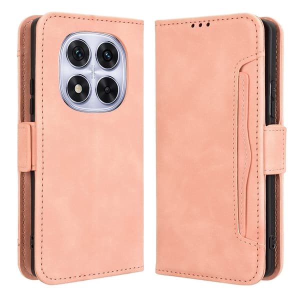Moderne Xiaomi Redmi Note 14 Pro Plus 5G / Xiaomi Redmi Note 14 5G læderetui med pung - Lyserød Pink