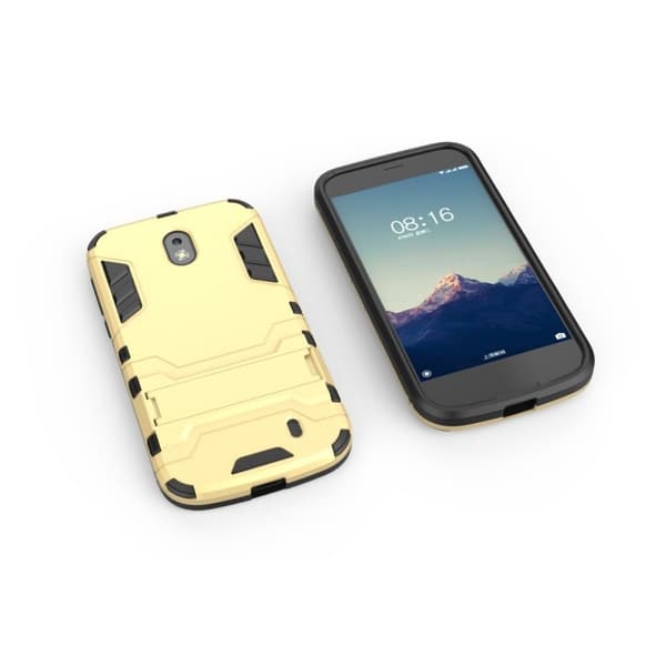 Nokia 1 beskyttelses deksel av plastikk og TPU materiale - gull Gold