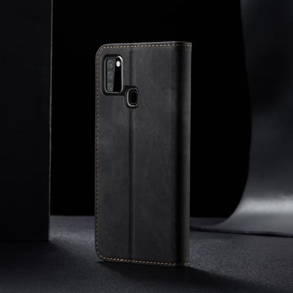 Jeans Samsung Galaxy A21s Etui - Sort Black