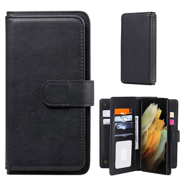 10-slot Pung Etui til Samsung Galaxy S21 Ultra - Sort Black