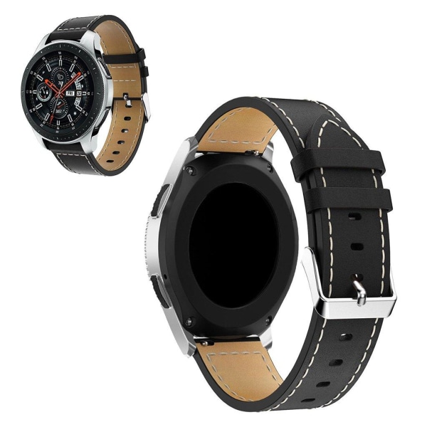 Universal genuine leather watch band - Black Svart