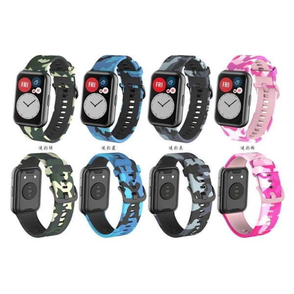 camouflagemønster silikone rem til Huawei Watch Fit - grå Silver grey