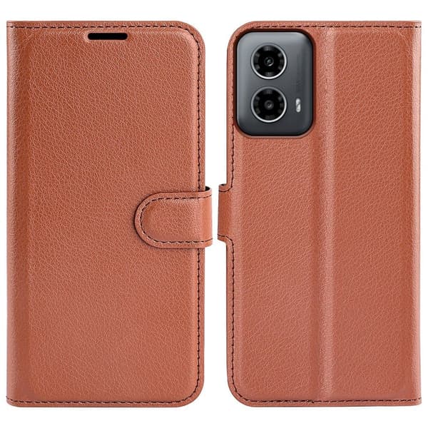 Classic Motorola Moto G34 flip etui - Brun Brown