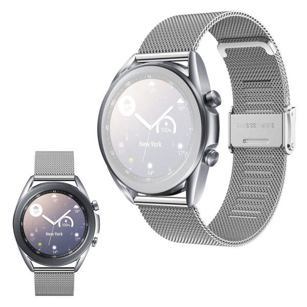 Samsung Galaxy Watch 3 (41mm) ruostumattomasta teräksestä valmistettu ranneke - Hopea Silver grey