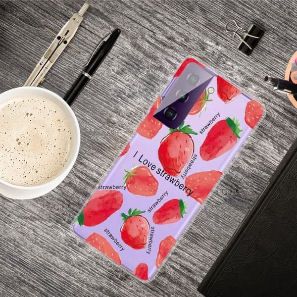 Koriste Samsung Galaxy S21 FE Suojakotelo - Mansikkainen Red
