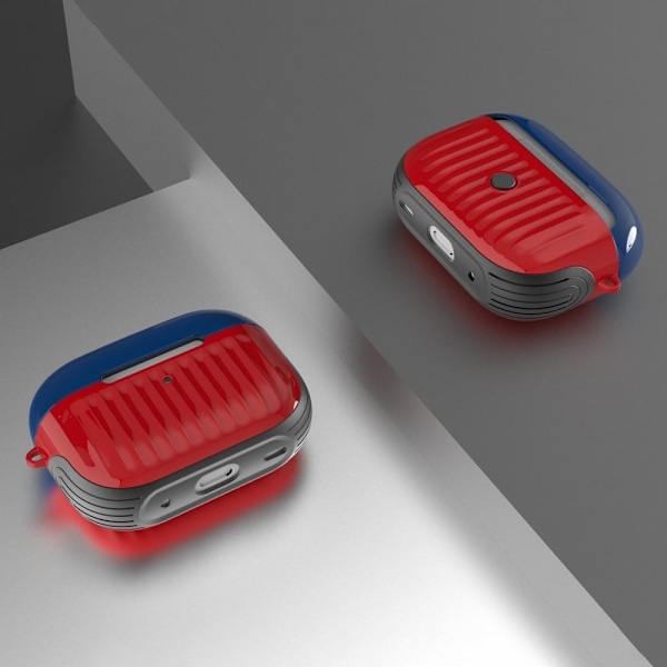 Airpods Pro 2-fodral i resväskstil - Blå / Röd Röd
