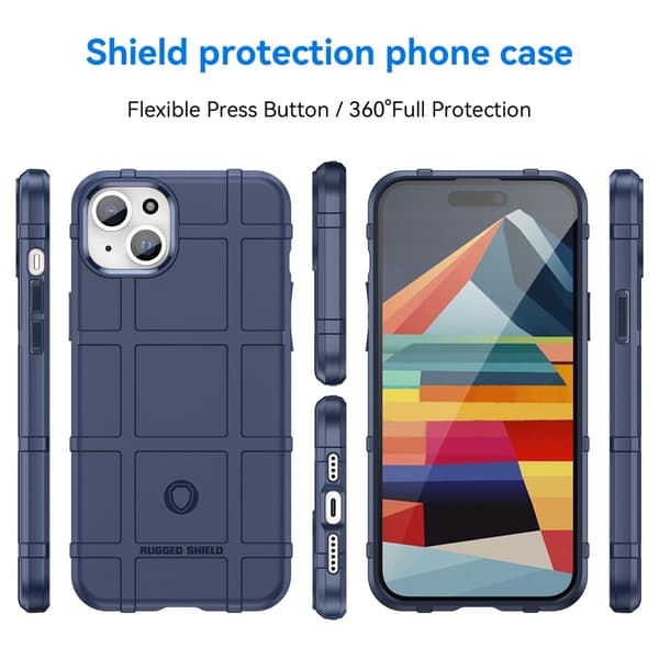 Rugged Shield Suojakotelo iPhone 15 Plus - Sininen Blue
