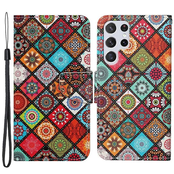 Wonderland Samsung Galaxy S22 Ultra Flippetui - Mandala Multicolor