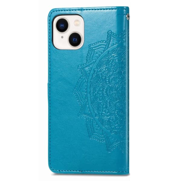 Mandala iPhone 14 Plus Flippetui - Blå Blue