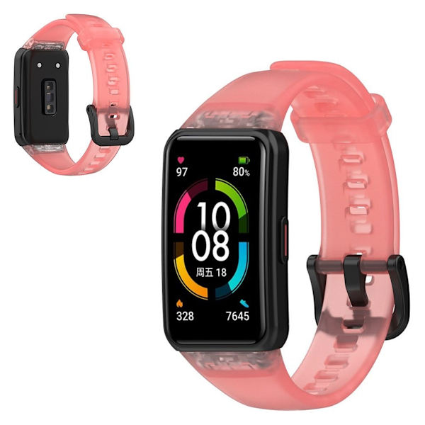 Honor Band 6 klar fleksibel urrem - Rød Red
