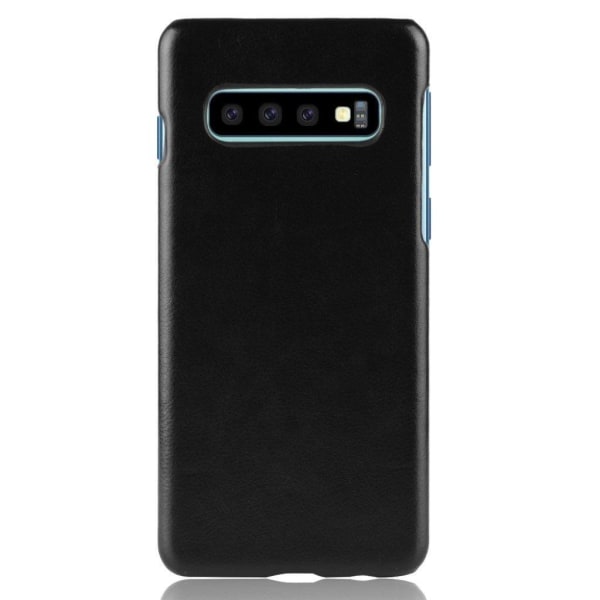 Samsung Galaxy S10 litchi läderfodral - Svart Svart