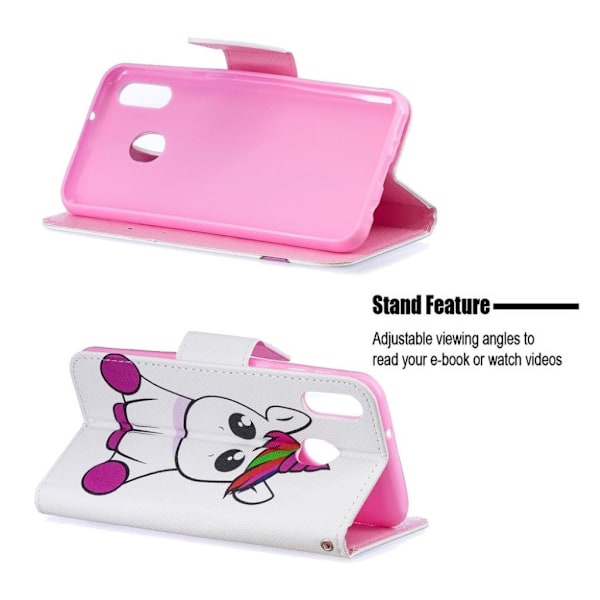 Wonderland Samsung Galaxy M20 etui - Enhjørning Multicolor
