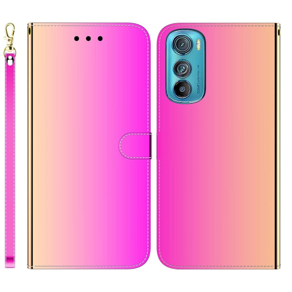 Mirror Motorola Edge 30 flip case - Ruusu Pink