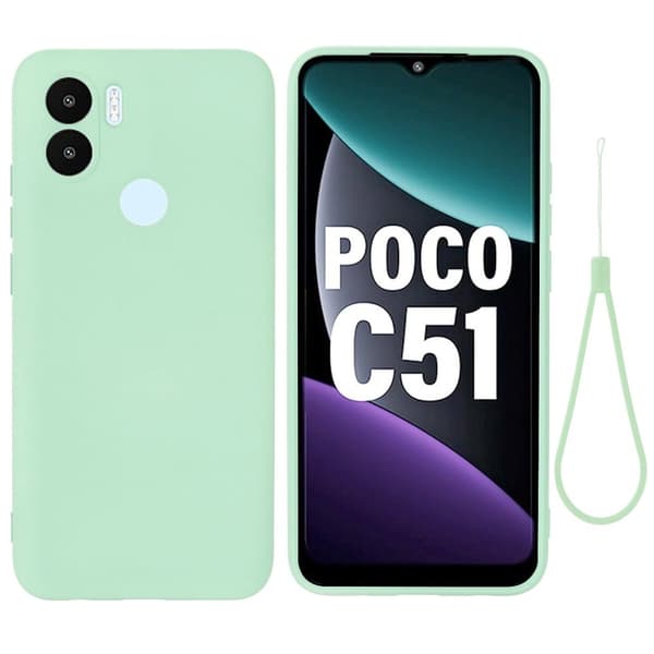 Matt flytende silikondeksel for Xiaomi Poco C51 - Grønn Green