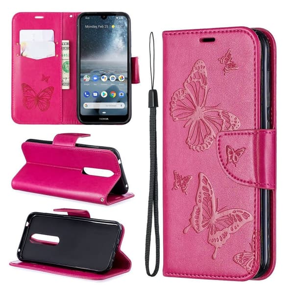 Butterfly Nokia 4.2 veske - Rose Pink