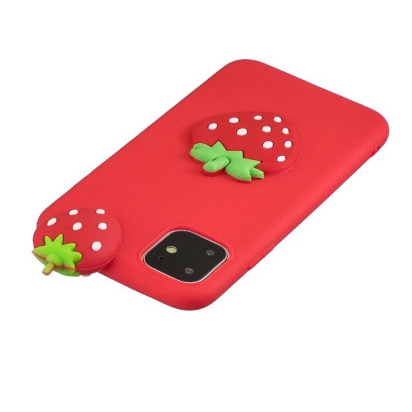 Cute 3D iPhone 11 cover - Rød/Jordbær Red