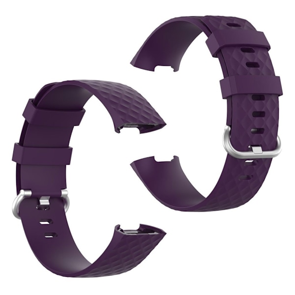 Fitbit Charge 3 / 4 holdbart urrem - Mørkelilla Purple