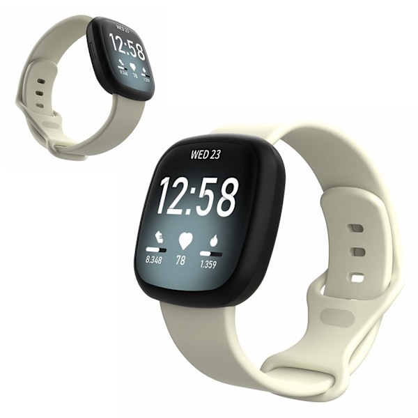 Fitbit Versa 3 / Sense silikon klockarmband - Beige Size: L Beige